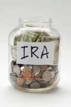 Coins in a jar marked 
